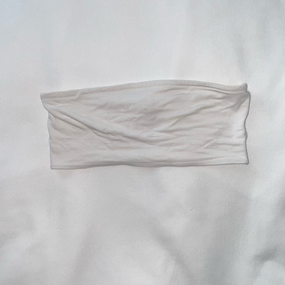 Oh Polly White Bandeau Crop Top - size 8